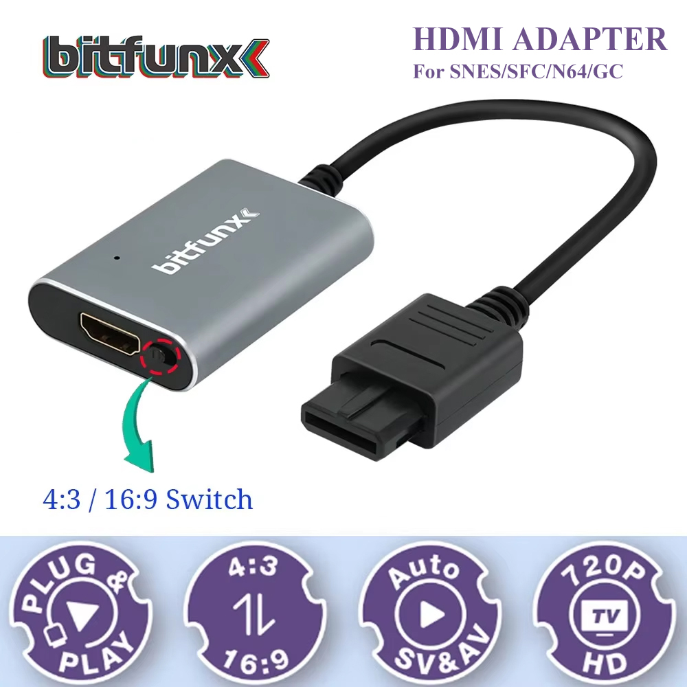 Retro Gaming Hdmi - Bitfunx 720P Adapter S-Video / AV