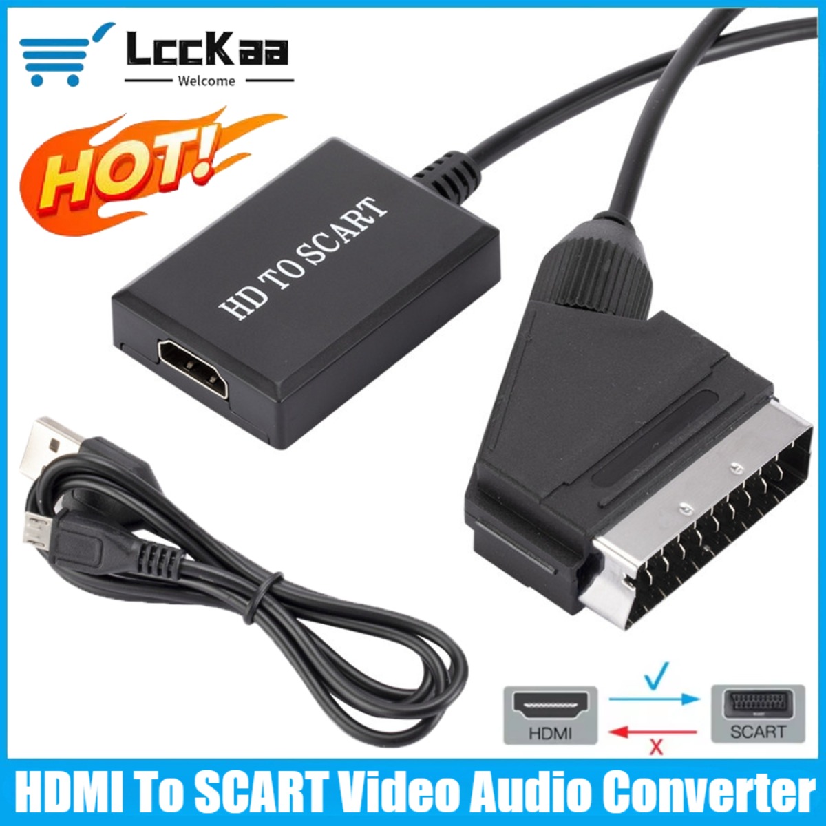 Adapter LccKaa 1080P HDMI na S – Scart To Hdmi recenzja i cena